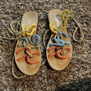 Colorful Lace up sandals